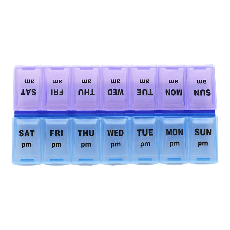 Blue purple Портативный чехол для лекарств дорожный контейнер для таблеток мешочек для багажа Органайзер аксессуары для путешествий диспенсер для таблеток разветвители для упаковки - Цвет: Blue purple