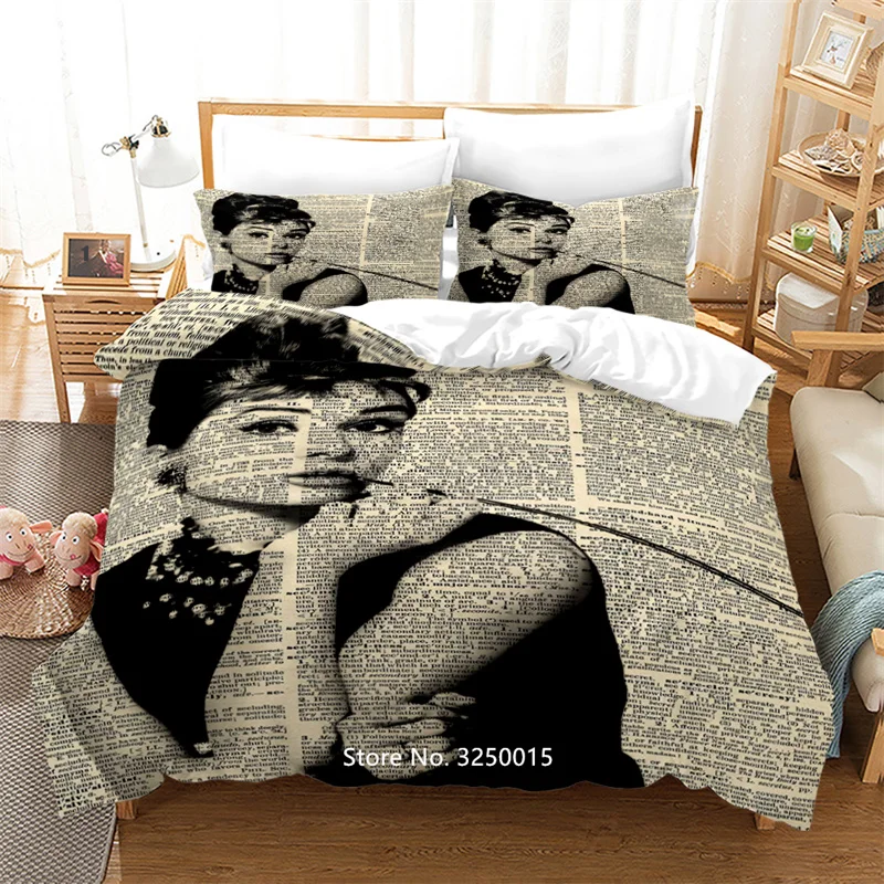 

Dream Lover Bedding 3D Prints Hepburn Goddess Boy Goddess Bedroom Decorative 2-3 Pieces of Comfortable Big Bedspread Pillowcase