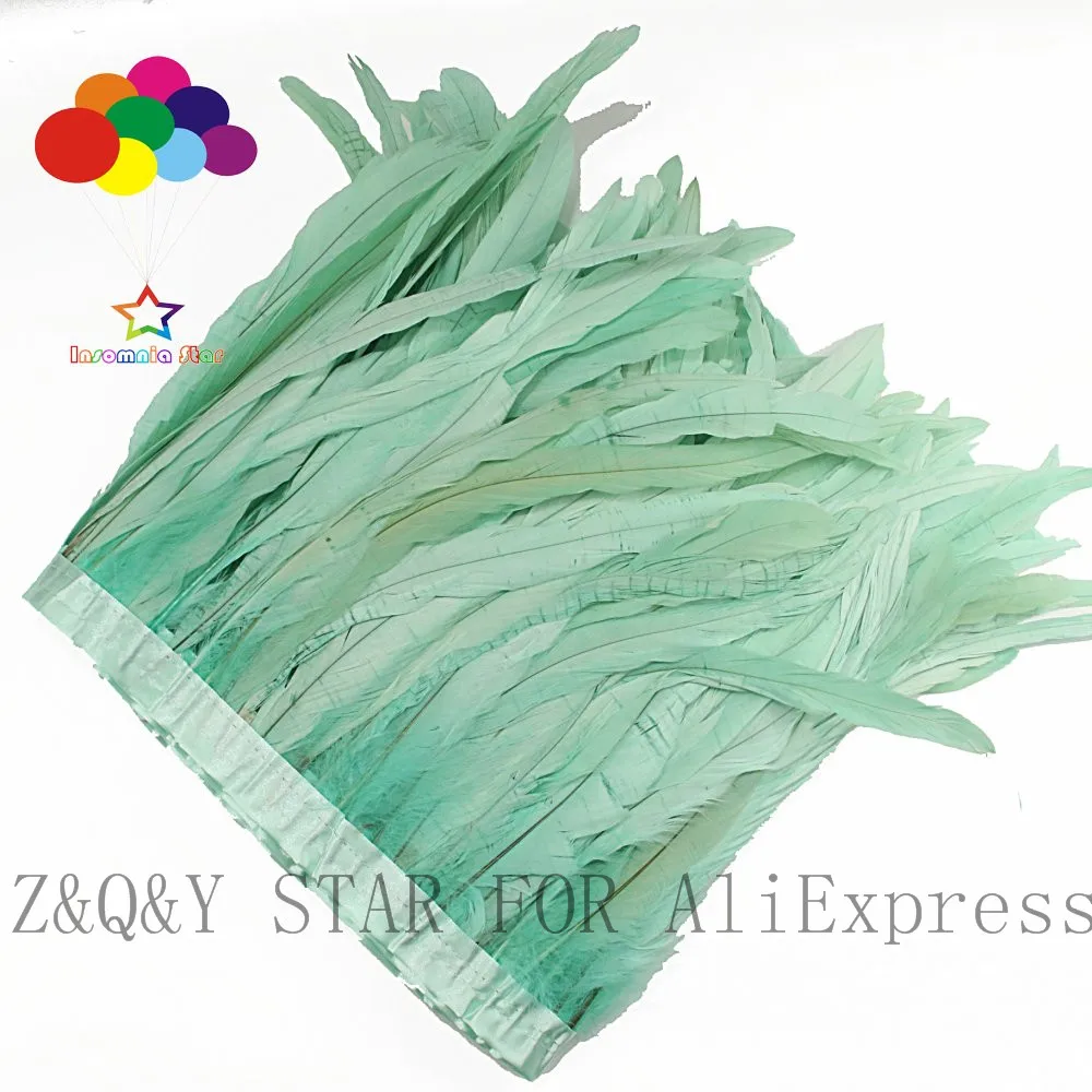 

Natural cock tail feather 20-25CM dyed mint green DIY jewelry craft show clothing accessories feather