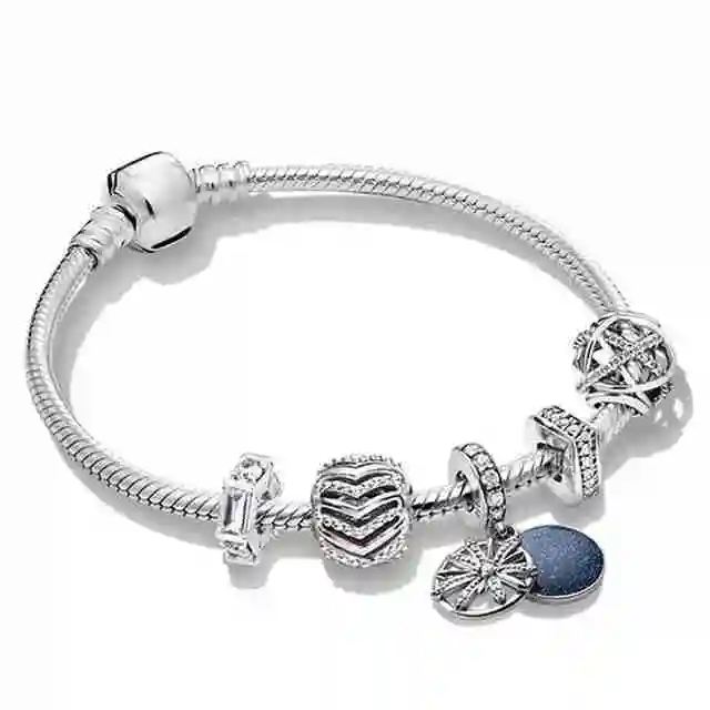 

925 Silver Sterling New Elegant Charm Fireworks Hanging String Charmpandora Bracelet Conjure