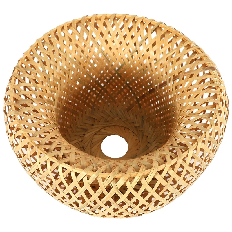 Bamboo Wicker Rattan Lampshade Hand-Woven Double Layer Bamboo Dome Lampshade Asian Rustic Japanese Lamp Design CNIM Hot