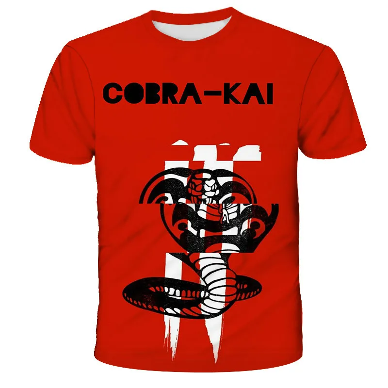 

Cobra Kai t men's T-shirt 3D cartoon printing Harajuku T-shirt summer classic T-shirt short sleeve T-shirt black T-shirt