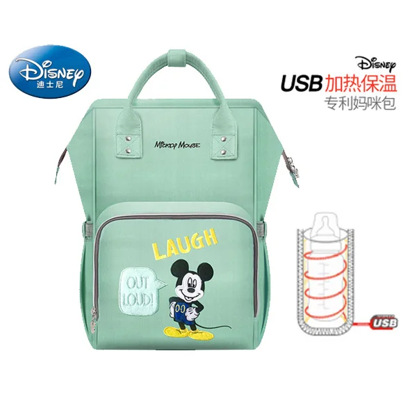 Disney рюкзак для подгузников, сумка для подгузников, USB Подогрев, дорожный рюкзак для беременных, большая емкость, сумка для кормления, уход за ребенком, сумка для мам - Цвет: B111