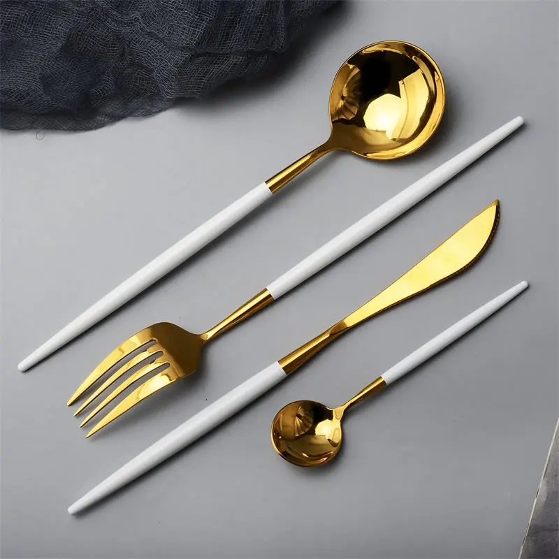 16Pcs Stainless Steel Dinner Set Spoon Fork Knife Dessert Coffee Wedding Party Tableware Kitchen luxury Cutlery | Дом и сад