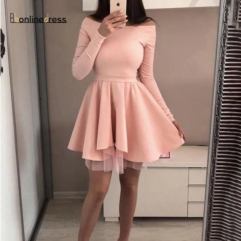Bbonlinedress розовое платье для выпускного вечера 2020 с открытыми плечами длинным