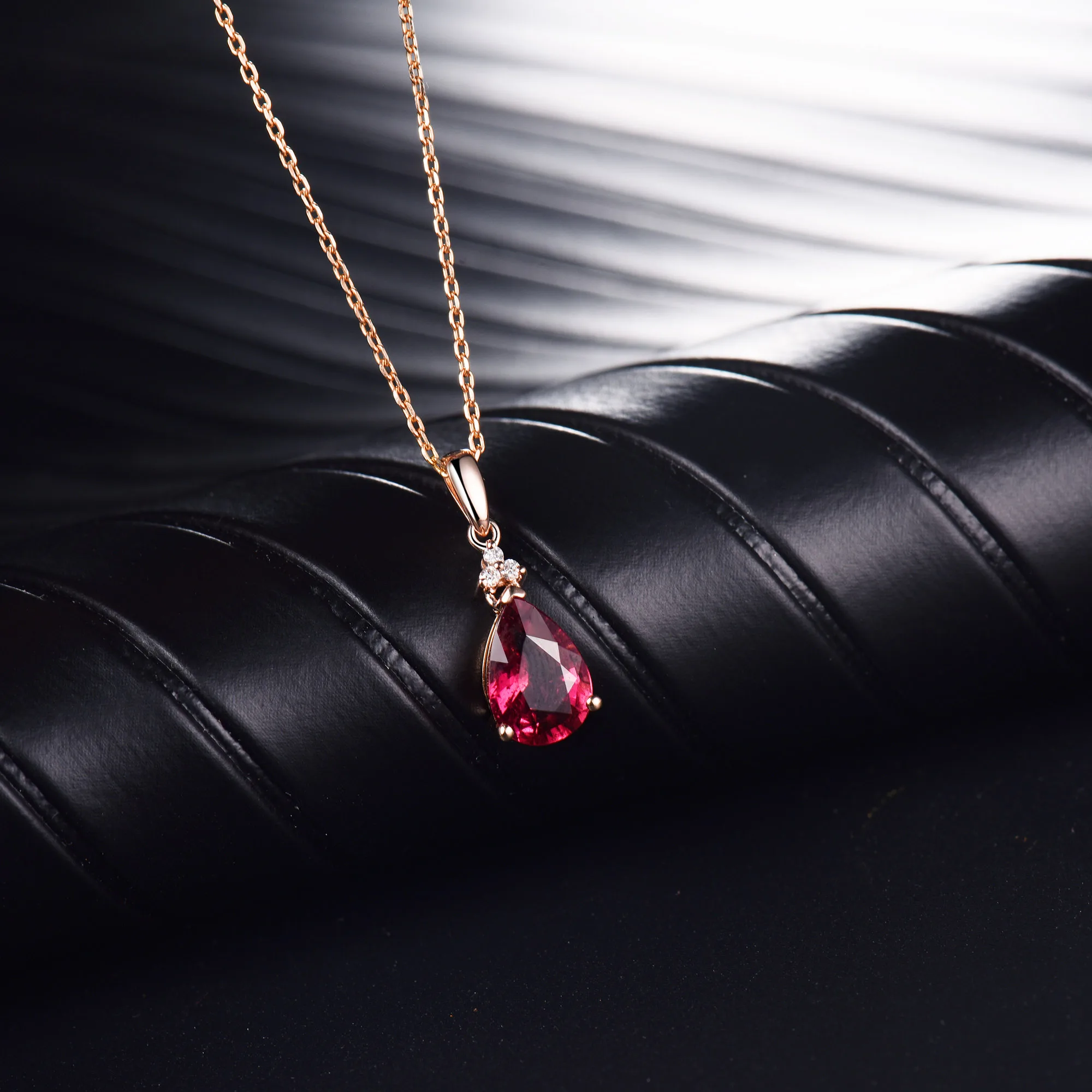 Женская подвеска из турмалина в форме груши 14 к|Подвески| |