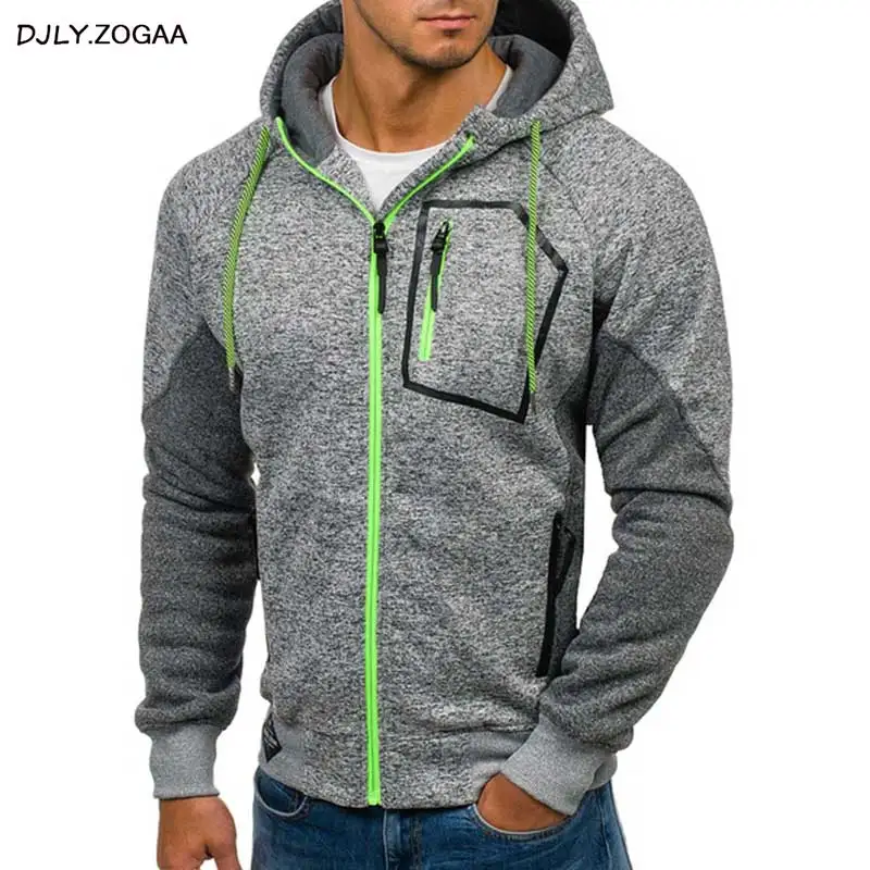 

Zogaa 2019 New Fashion Men's Casual Sweatshirt Men's Zipper Slim Hoodies Sweatshirts Pullover Coat Tops Dropshipping