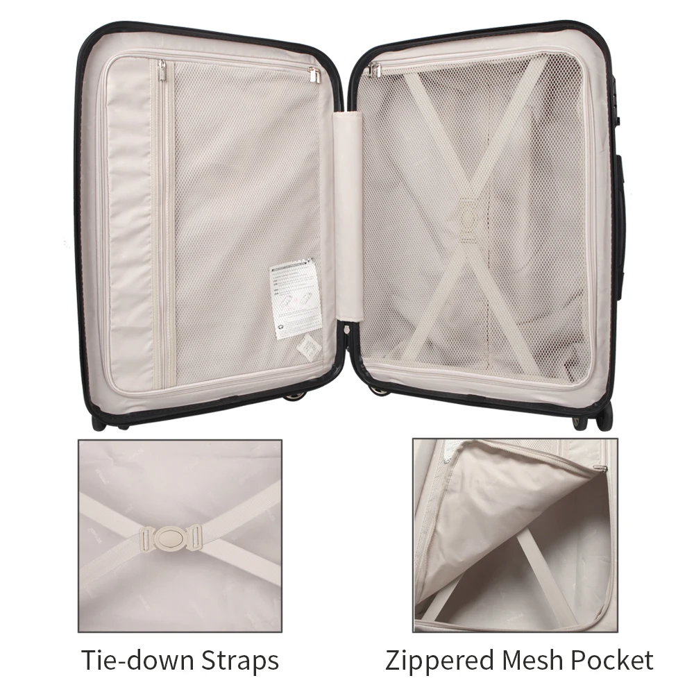 

Carry On Luggage 20 PC + ABS Lightweight Cabin Hardside Trolley Case with Spinner Wheels TSA Lock Sliver