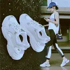 Сандалии женские в Корейском стиле, дышащие спортивные туфли с перфорацией, плоская подошва, римские, в стиле Харадзюку, лето 2021