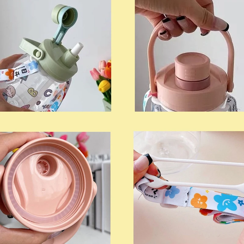 

1100ml Plastic water bottle Children's Water Straw Creative Handy Cup Duckbill Children's Water Bottle