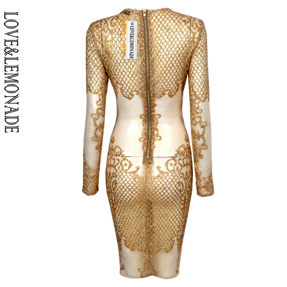 Любовь и лимонада Золотой геометрической формы блестками вечерние платье без