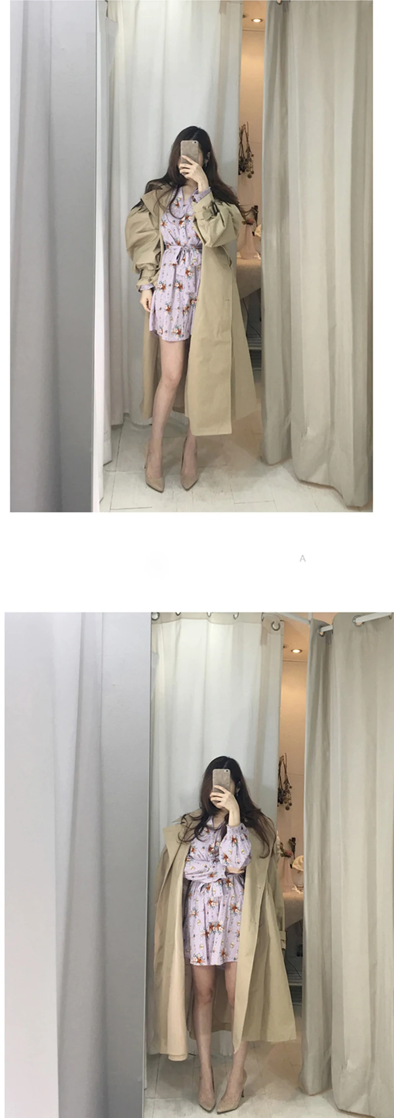 Тренч Femme Осенняя ветровка Женское пальто трапециевидной формы Длинное свободное модное пальто женская одежда корейский стиль 0202