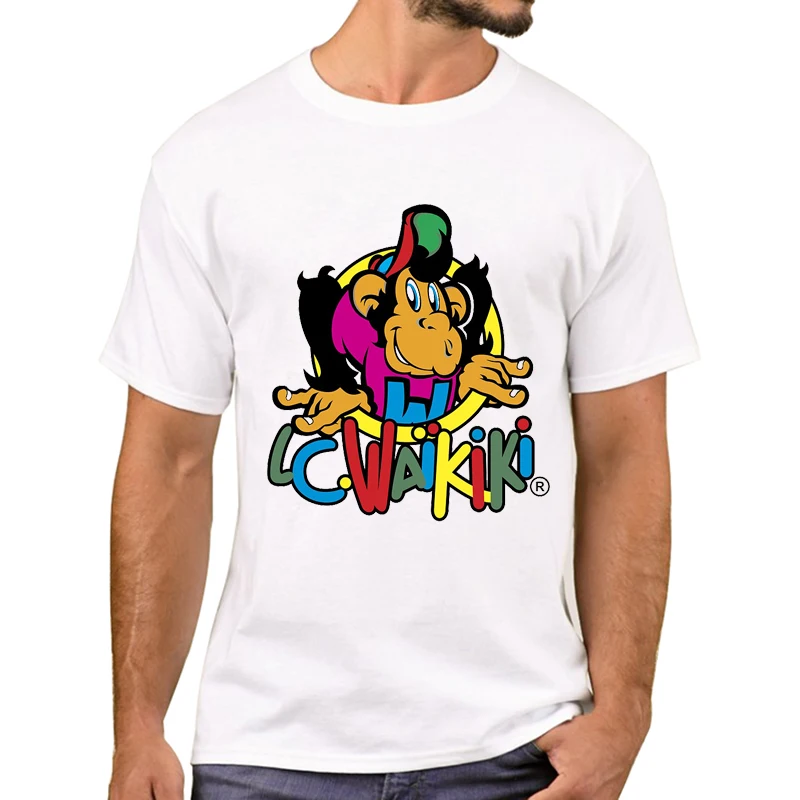 TEEHUB Hipster LC Waikiki Affe Gedruckt Männer T-Shirt Mode Halbton Bunte Affe T Shirts Kurzarm T-shirts Cool T – Detail 1