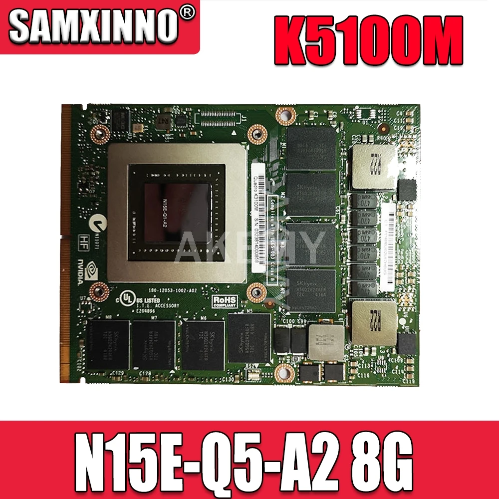 

Видеокарта K5100M K5100 GDDR5 8 ГБ, видеокарта N15E-Q5-A2 с кронштейном X для DELL M6700, M6800, HP 8770 Вт, ZBook15, G1, G2, Test OK