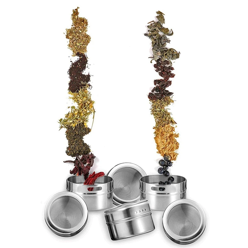 10 шт./компл. Магнитная Прозрачная крышка баночка для специй из нержавеющей стали