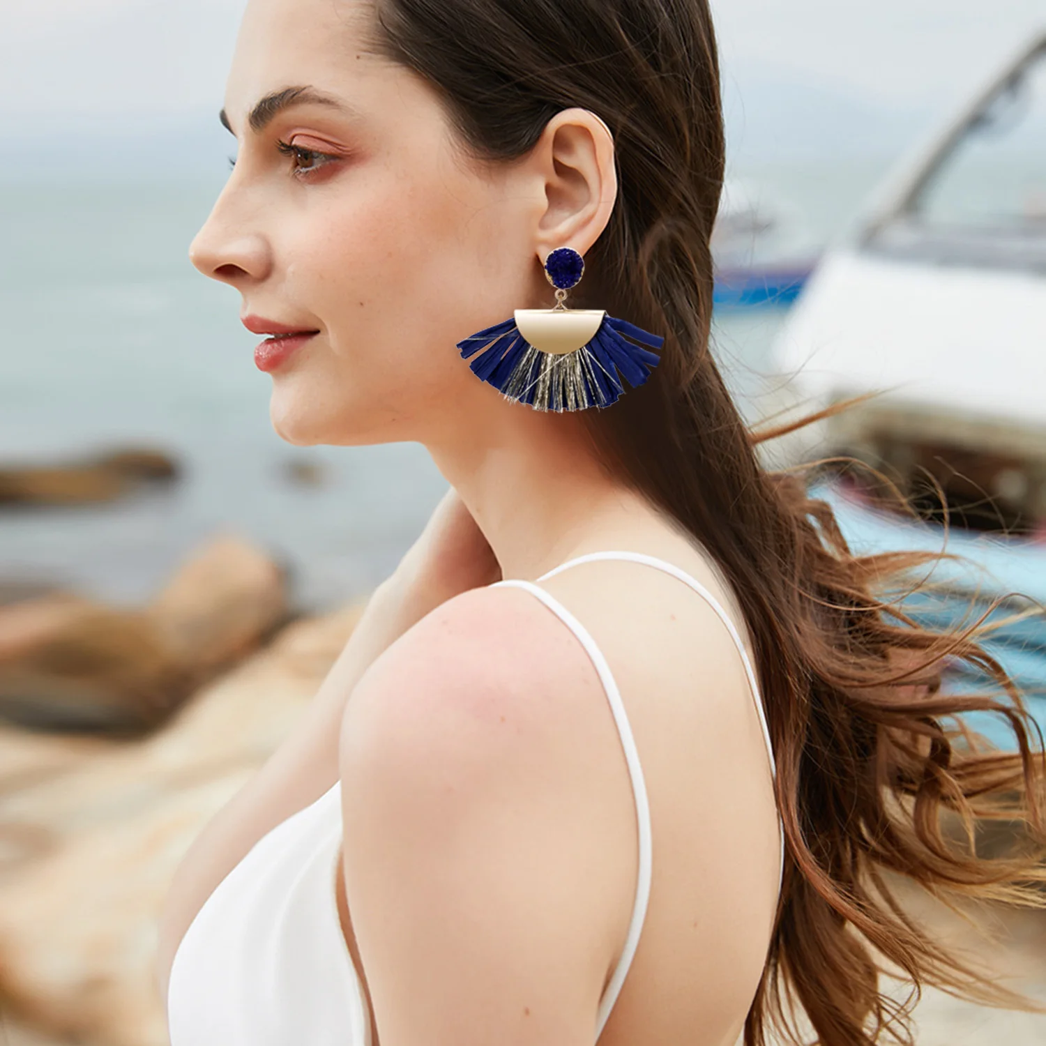 Новинка 2019 этно-богемные серьги-подвески из Lafite серьги смолы с натуральным