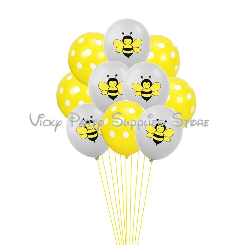 12 дюймов латексные конфетти мультфильм пчела животные Дети День Рождения Фольга