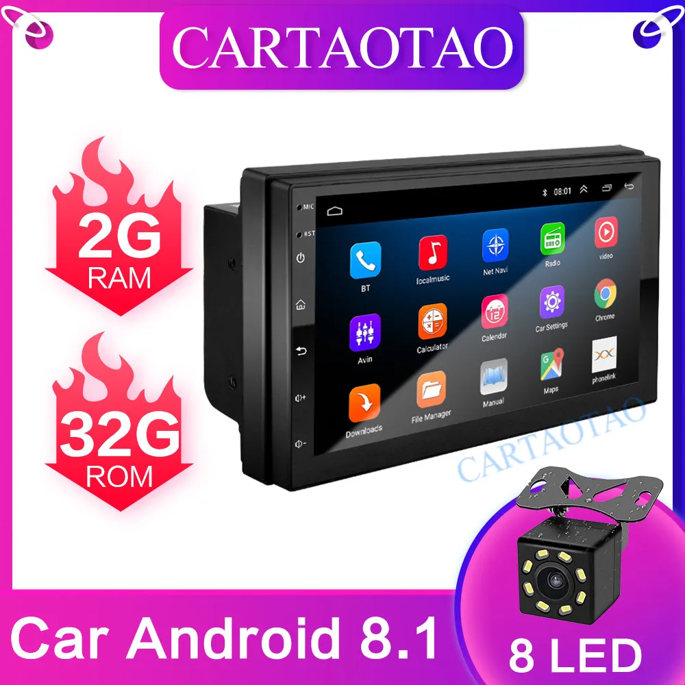 2DIN ram 2G+ rom 3 2G Android 8,1 GO автомобильный Радио плеер gps навигация Мультимедиа для Лада ВАЗ гранта кросс радио автомобиля din