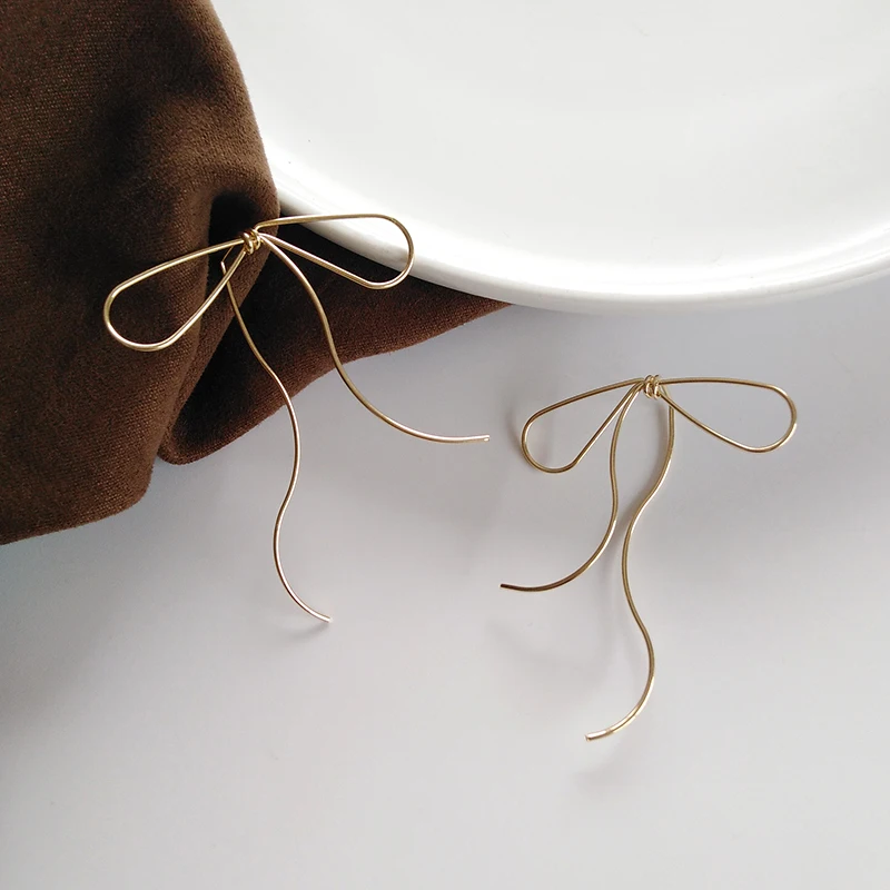 Женские металлические серьги-бабочки AOMU золотистые/Серебристые серьги в