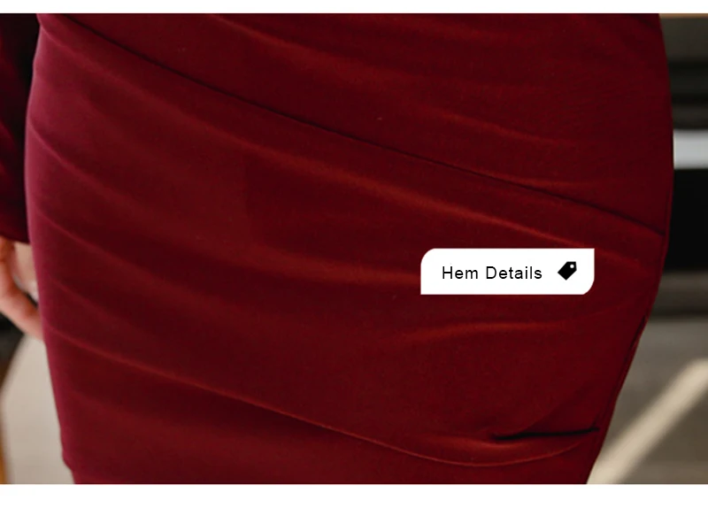 Тонкое платье-карандаш для женщин до колена офисные платья зима весна с длинным