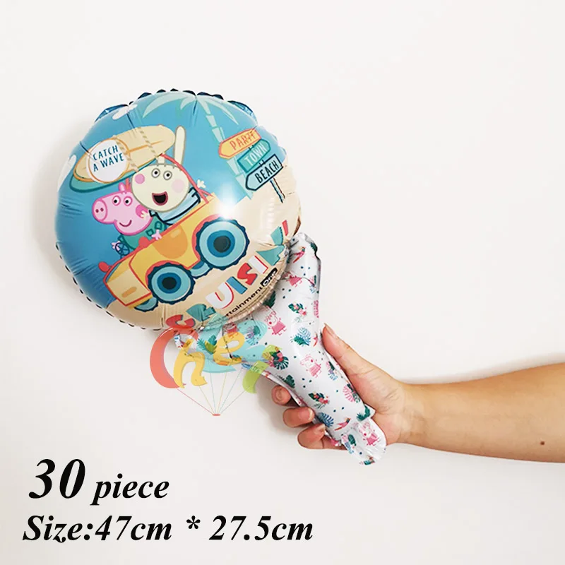 Stick 1 30 шт PEPPAPIG воздушные шары Джордж мальчик девочка день рождения украшение для дома PEPPAPIG Воздушный баллон гелия Рождество детский душ - Цвет: Stick 1