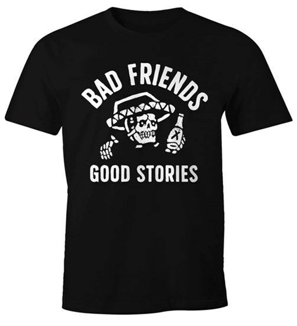 Мужская футболка с надписью Bad Friends Good Stories вечерние футболки алкоголем