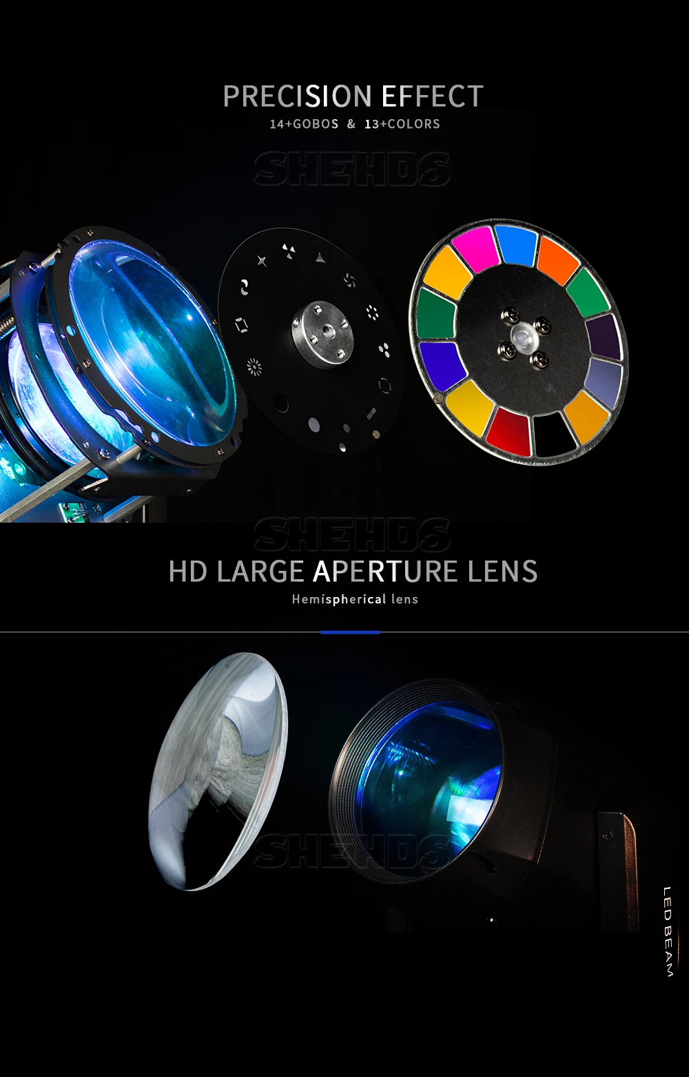 SHEHDS LED Beam 150W Moving Head Light 8/18 Prism DJ Stage Disco Ball Concert Wedding Professional Show