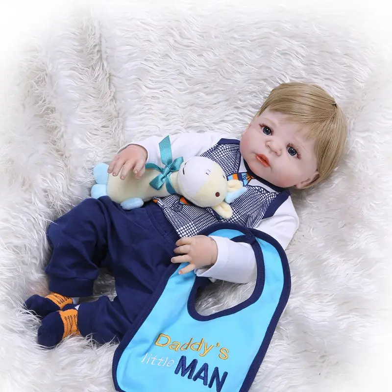 

56cm Realistic Full Silicone Vinyl Newborn Baby Toy Girl Princess Clothes Giraffe Pacifier Lifelike Handmade Gifts