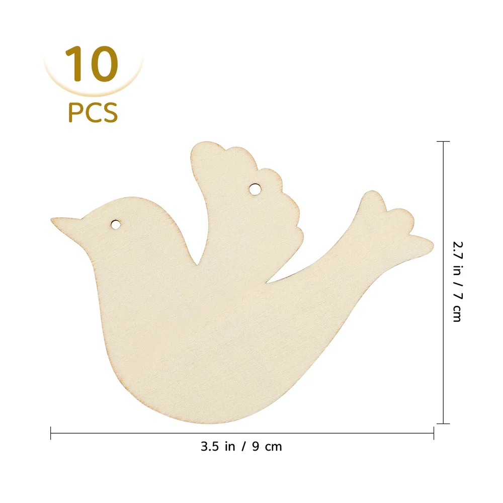 

VOSAREA 10PCS Wooden Bird Hanging Pendant Christmas DIY Wooden Ornaments Wood Hanging Crafts Embellishment Decoration
