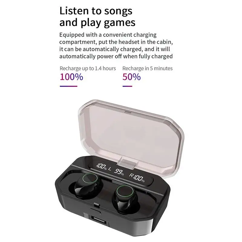 S9 TWS Bluetooth беспроводные наушники три светодиодный дисплей питания сенсорное