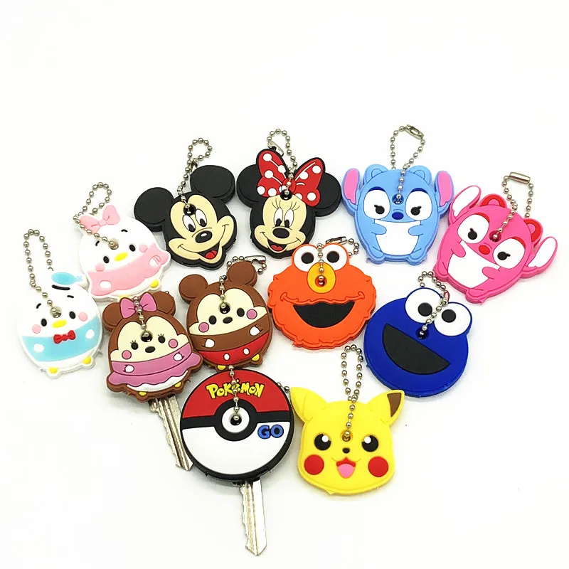 1 шт. мультфильм аниме Микки Минни Ститч милый ключ крышка силиконовые брелки