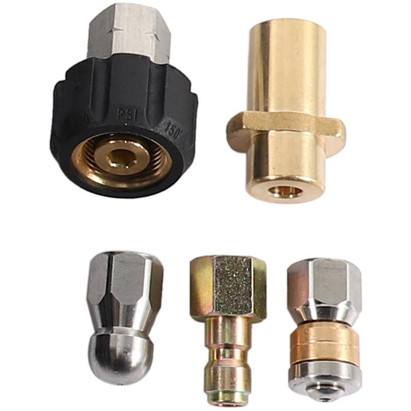 

Sewer Jetter Kit for Karcher Pressure Washer Hose, 1/4 Inch NPT,Drain Cleaning Hose, Rotating Sewer Jetting Nozzle