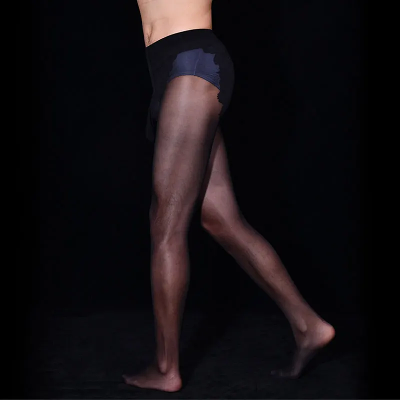 

Сексуальные мужские блестящие чулки 30D с U-образным выпуклым мешочком, сексуальные колготки, Утягивающие колготки, сексуальное нижнее белье, размера плюс