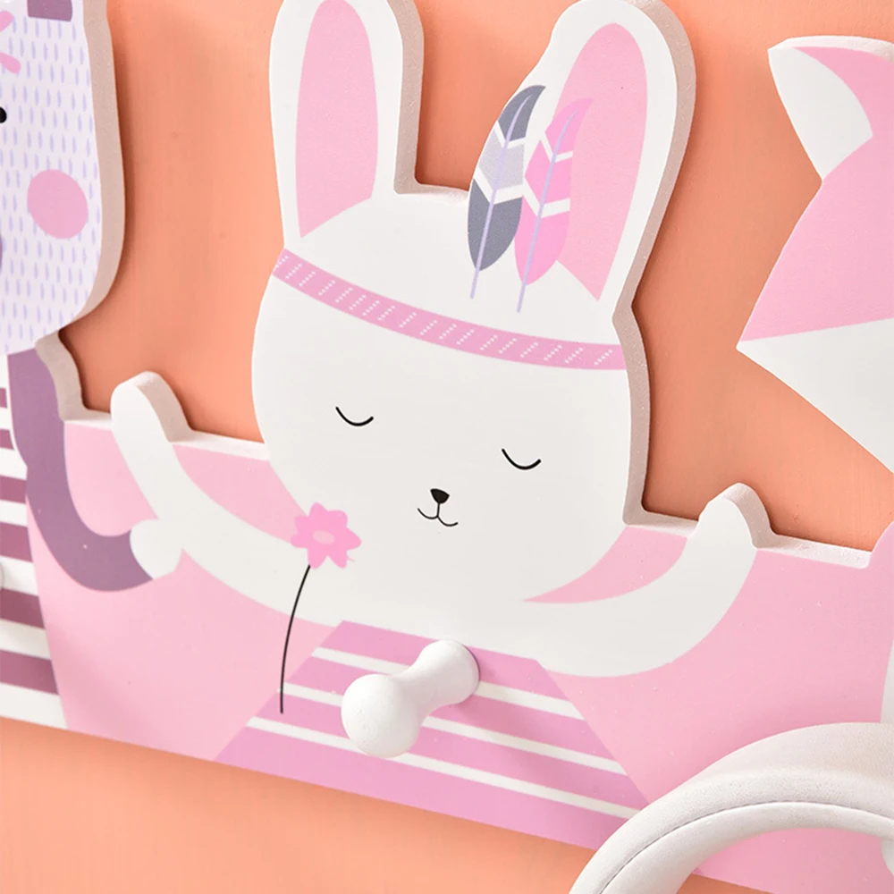 Двери настенный крючок деревянные мультфильм животных Лебедь медведь 4 крючка