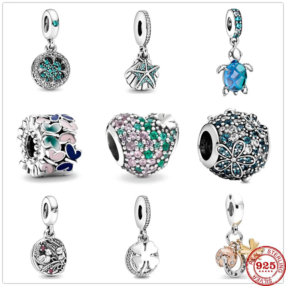 Новый кулон из стерлингового серебра 925 пробы с синими морскими черепашками