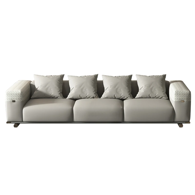 

Light luxury cloth sofa living room 2021 new modern simple leather sofa coffee table combination