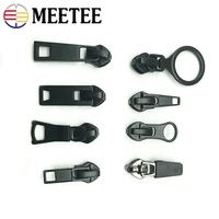 20pcs meetee 5 zipper sliders for nylon reverse waterproof invisible zip head diy clothing luggage lock puller sewing accessory