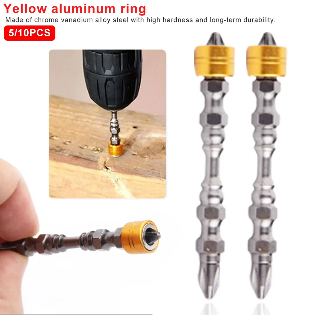 5 шт/10 шт набор 65 мм 1/4 &quotМагнитные сверла отвертки S2 сталь поперечная головка