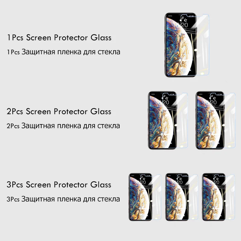 10 pcs full cover glass on the for iphone 12 11 pro xr x xs max tempered screen protector for iphone 7 6 6s 8 plus se 2020 glass free global shipping