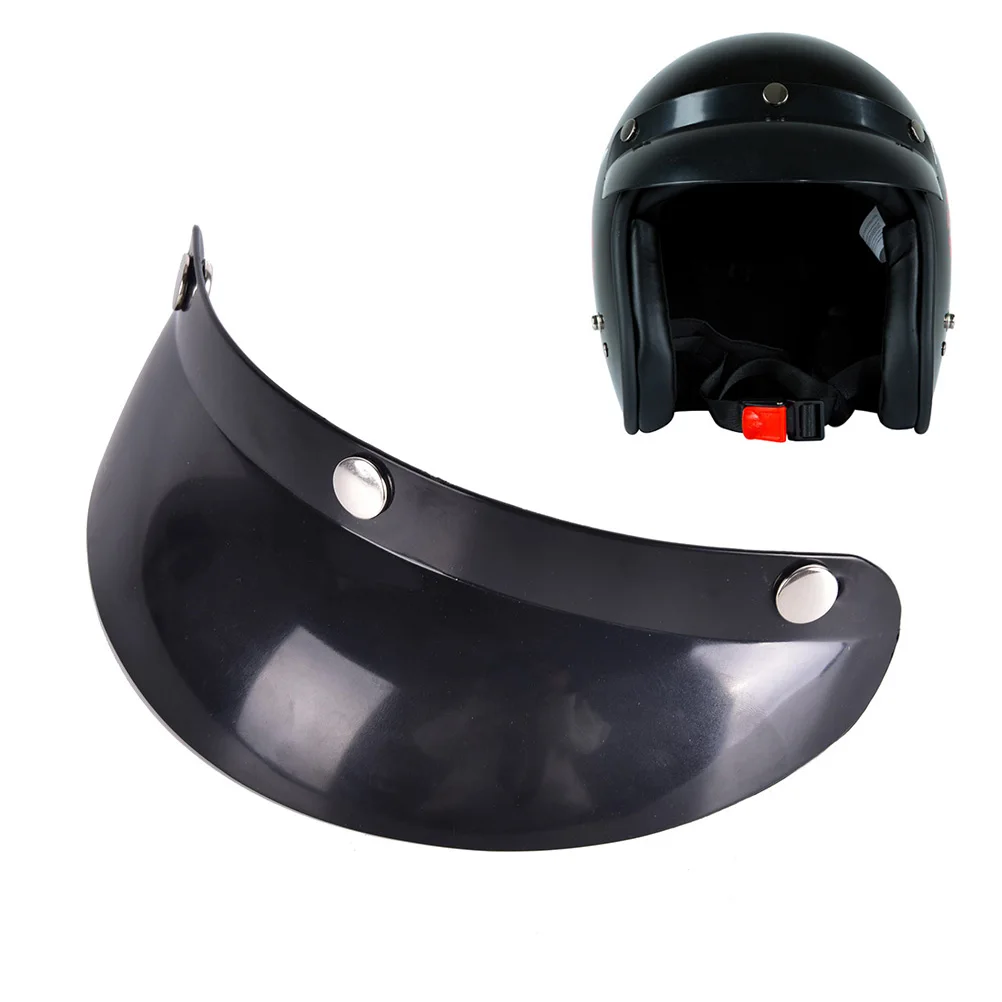 

Vintage 3-Snap Motorcycle Helmet Peak Lens Open Face Sun Shade Visor Shield