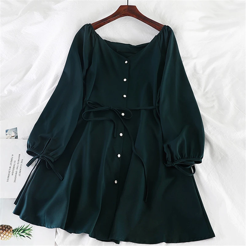 Женское ТРАПЕЦИЕВИДНОЕ ПЛАТЬЕ на шнуровке повседневное элегантное платье с