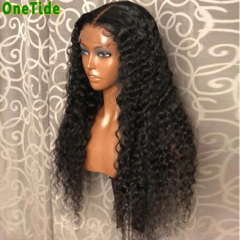 Deep Wave Frontal Wigs For Women Brazilian 30 Inch Deep Curly Human Hair Lace Front Wig Wet And Wavy T Part Lace Closure Wig