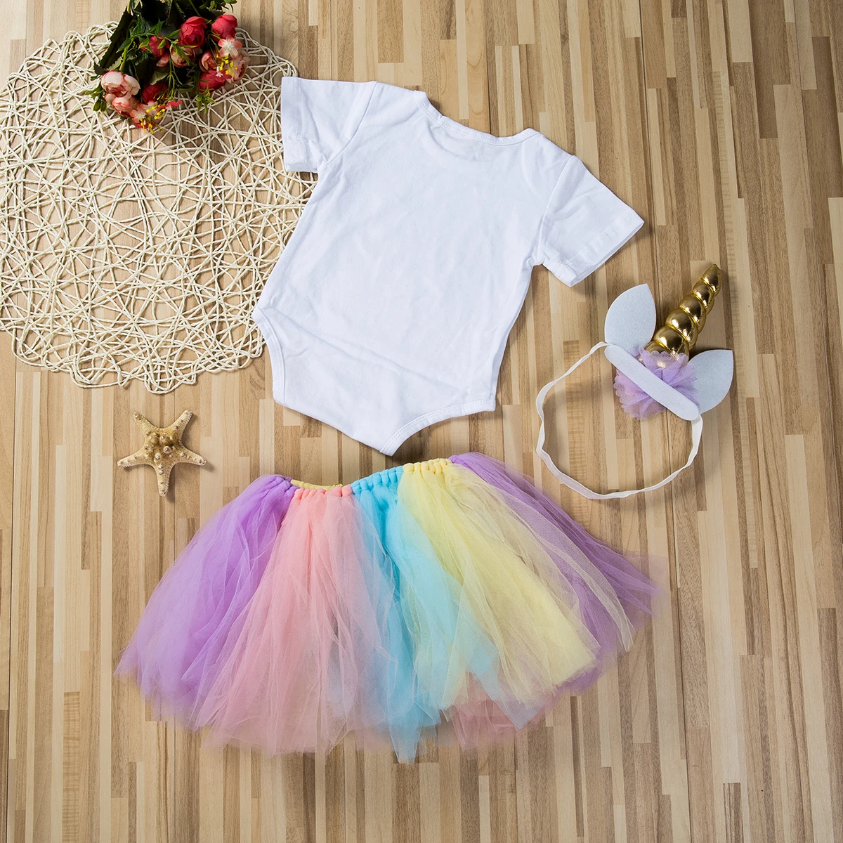 3 шт./комплект боди с юбкой-пачкой и повязкой на голову | Мать ребенок