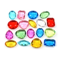 10 pieces 25mm acrylic rectangular oval diamond stone game pieces for board games accessories child gift