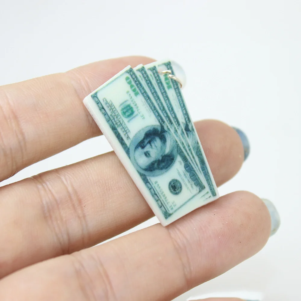 

Подвеска из смолы Yamily 8 шт./лот в виде денежных купюр, подвеска для самодельных сережек, брелоков, аксессуары для изготовления ювелирных изде...