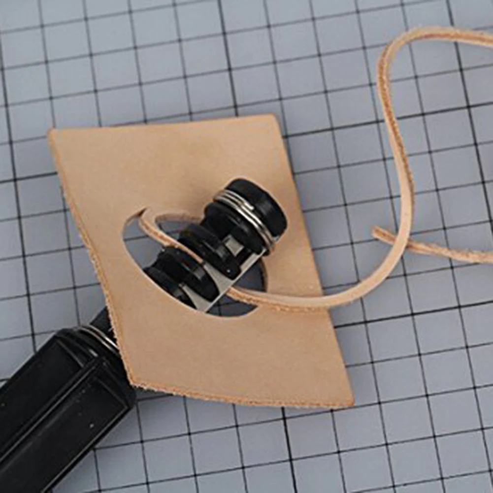

6" Swivel Leather Strip Cutter Tool for Leather Strap Cutter Handmade Leathercraft Knife with 3 Blades DIY Leather Cutting Tool
