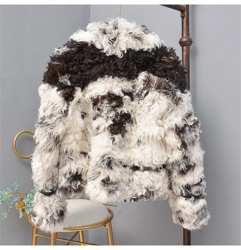 Pudi TX307701 женская зимняя куртка с натуральным овечьим мехом для отдыха многоцветное пальто Женская модная Натуральная меховая шуба верхняя одежда