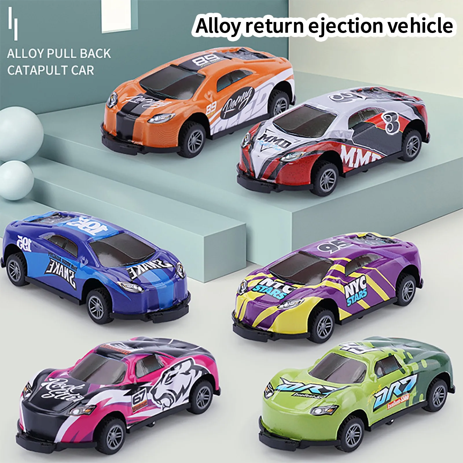 

8PCS Children Stunt Toy Car Alloy Pull Back Car Ejection Jumping Stunt Car 360 Flip Dump Car Toy Children Birthday Gift 2021