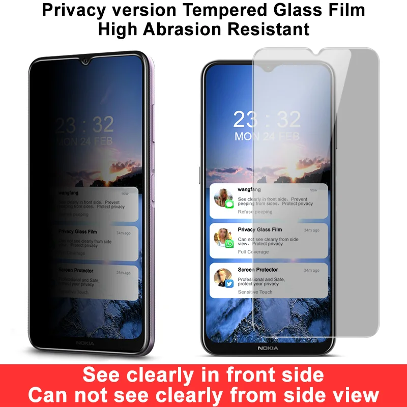 

Для Nokia G10 G20 стекло IMAK защита конфиденциальности закаленное стекло для Nokia 1,4/2,4/5,3 полное покрытие защита экрана