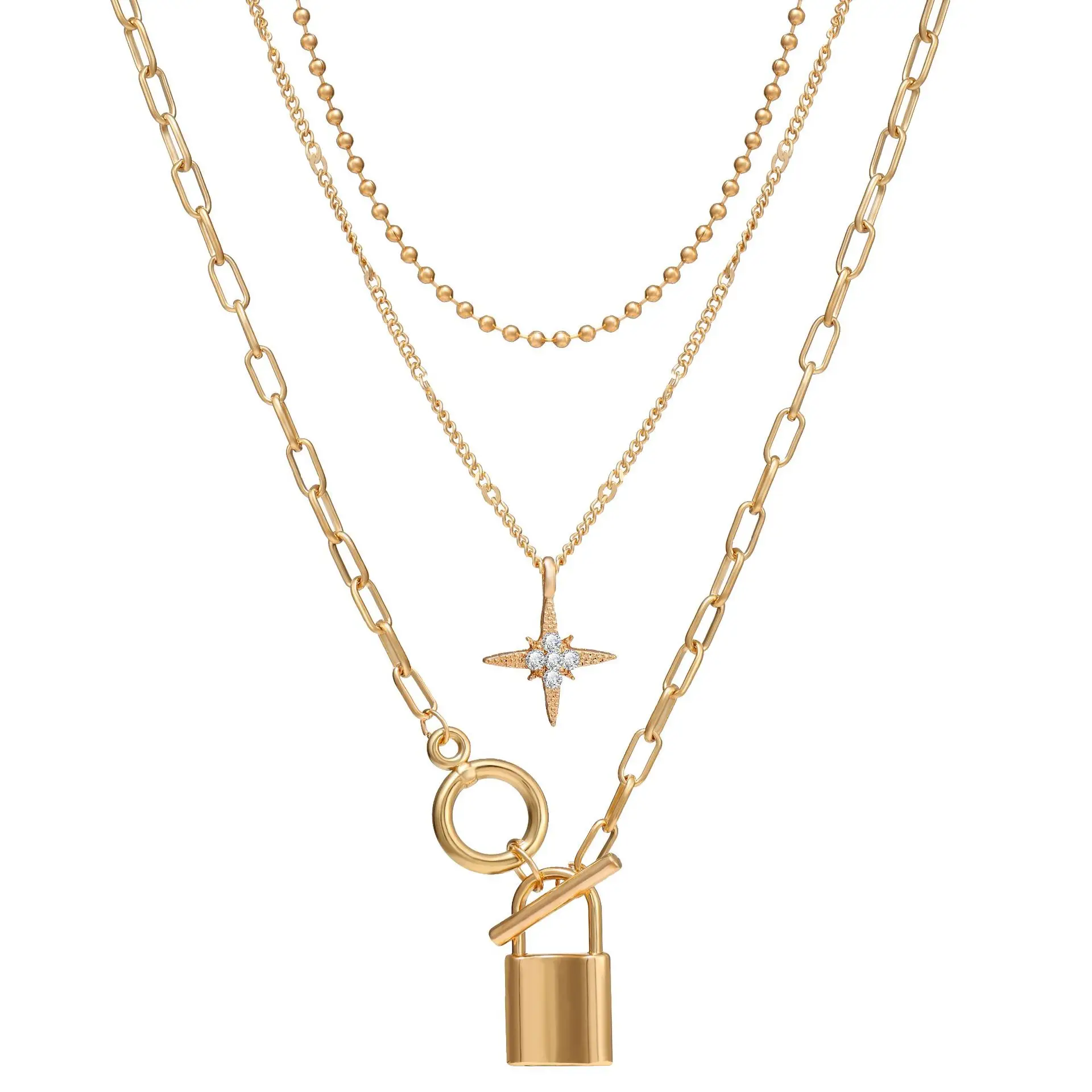 Женское многослойное ожерелье-чокер Devyes с подвеской замок винтажное кисточками